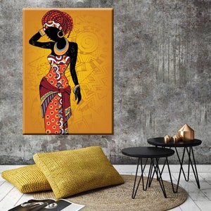 Black Woman Canvas Art: Ethnic Wall Decor