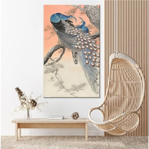 Peacock Canvas Print: Ohara Koson Japanese Bird Art