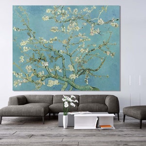 Vincent van Gogh, The Blossoming Almond Tree, Reproduction Color, Splash Canvas, Almond Blossom, Van Gogh Poster, Van Gogh Print, Van Gogh