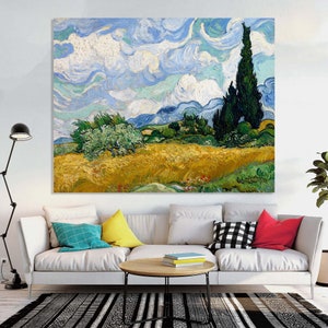 Wheat Field with Cypresses (1889), Vincent Van Gogh, Van Gogh Poster, Wheat Field with Cypresses, Famous Painting, Van Gogh Decor, Canvas