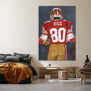 Jerry Rice, San Francisco 49ers Poster, Canvas Wall Art, Football Fan, Kids Wall Decor, Man Cave Gift for Him / Her, Sports Art, Rice Poster