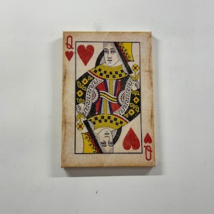 Queen of Hearts speelkaart, Queen of Hearts Canvas, speelkaart Canvas, Queen of Hearts Print, Vintage Style Canvas, Queen of Hearts Art