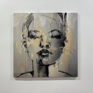 Arte de pared con retrato de mujer, lienzo de mujer, arte de pared abstracto de mujer, lienzo abstracto, retrato abstracto de mujer, lienzo de mujer africana, arte africano,