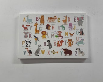 Animal Alphabet Canvas Print: Educational Nursery Wall Art