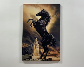 Black Stallion Canvas Print: Horse Wall Art Decor
