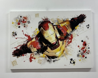 Aquarel canvasafdruk Iron Man: Avengers kinderkamerdecoratie