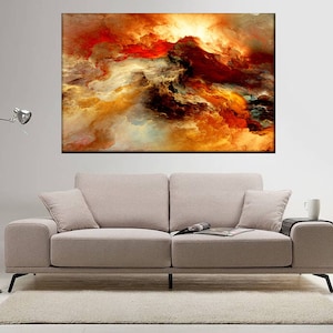 Mármol naranja, arte de lienzo abstracto, arte de mármol grande, arte de pared de mármol, arte abstracto de mármol, arte de lienzo dividido, impresión abstracta, lienzo de dormitorio