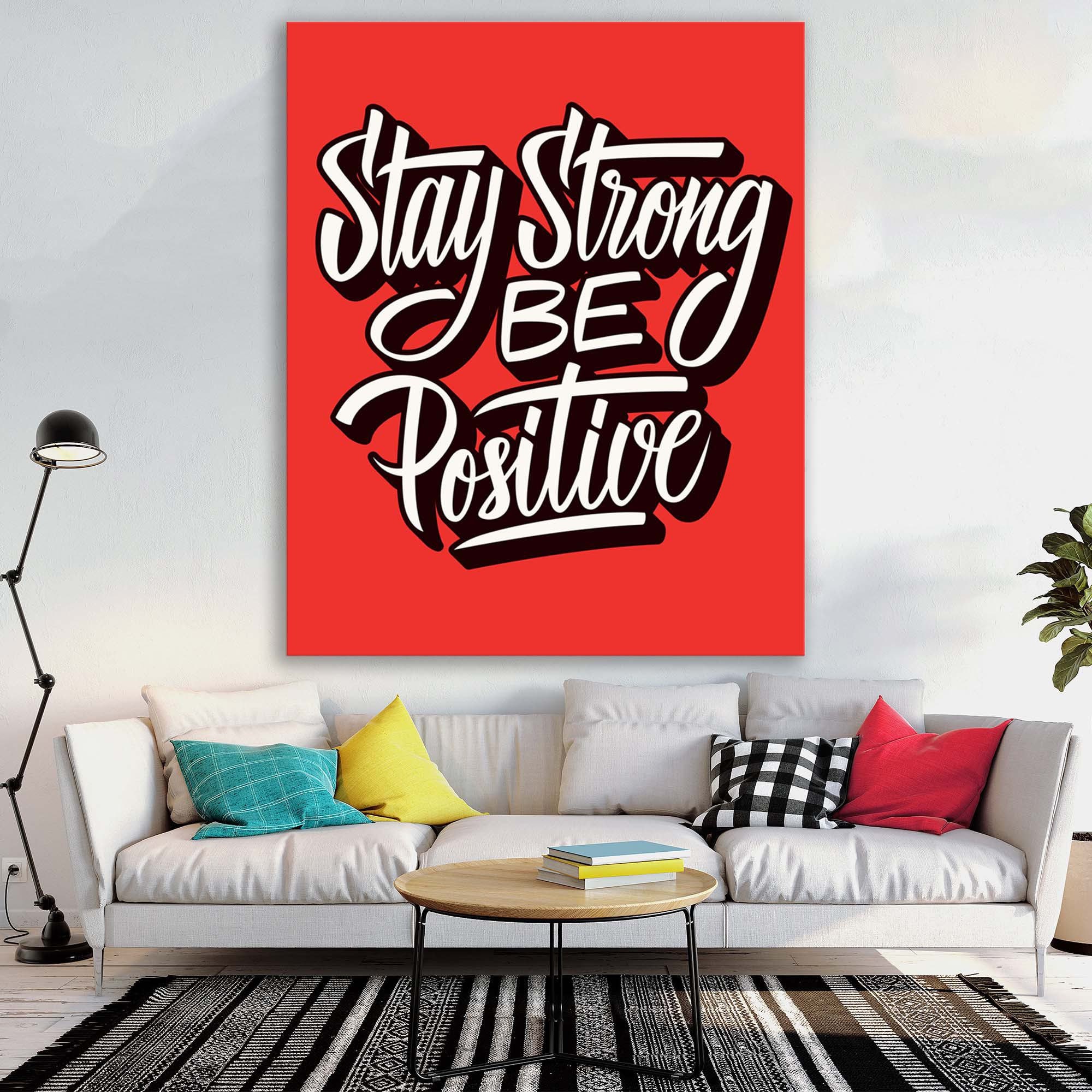 Motivation Wall Art Be Positive Wall Art Decor Gym Wall Etsy