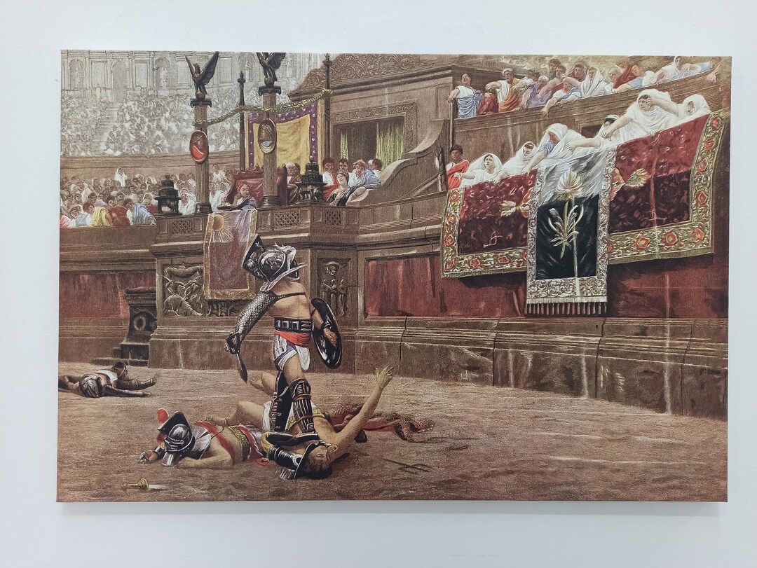Gladiators in the Arena, Gladiator Fights Wall Art, Ancient Rome Wall
