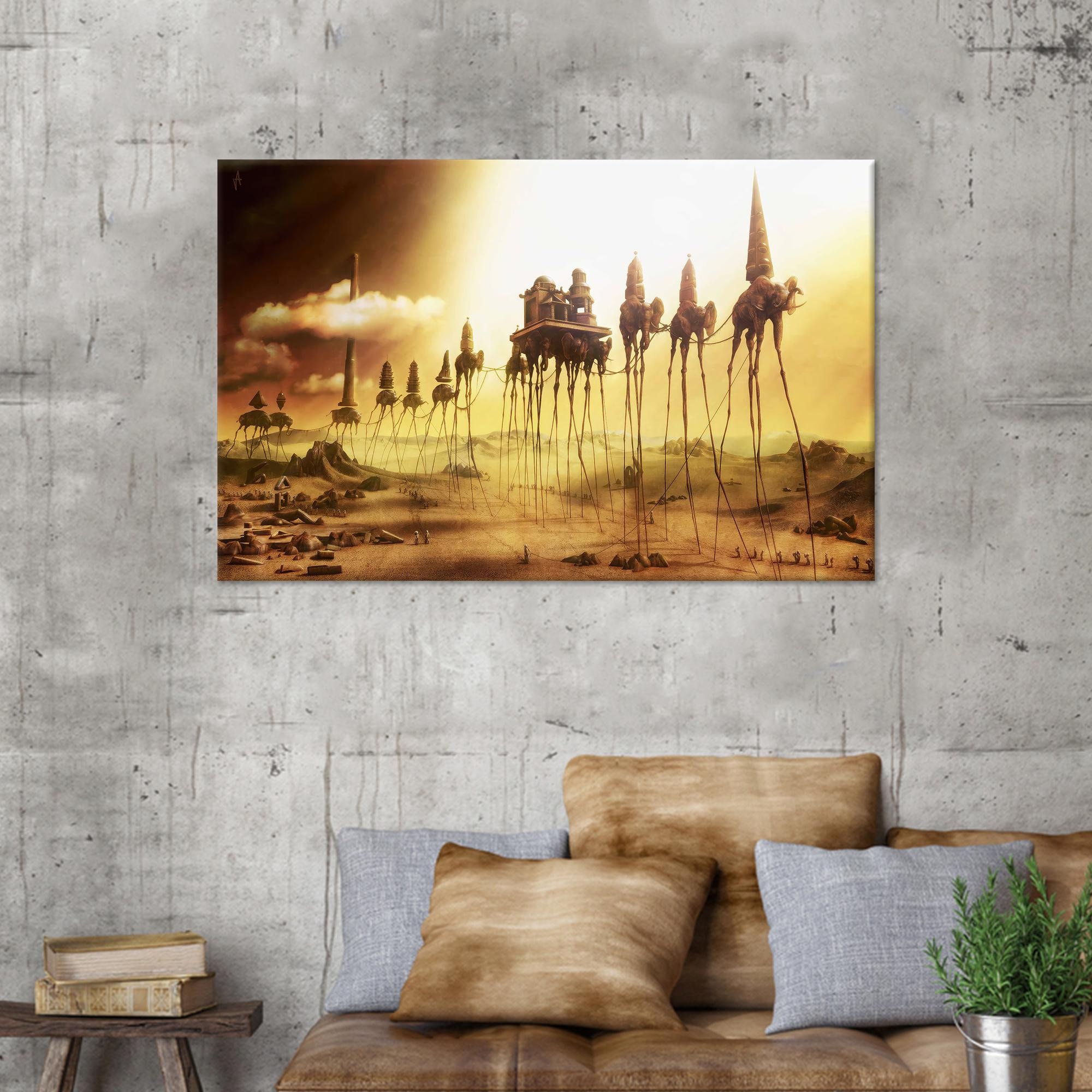Elephants Canvas , Dali Canvas Art Decor, Salvador Dali Wall Art, Surreal Artwork, Modern Canvas, Abstract Artwork, Reproduction Art,
