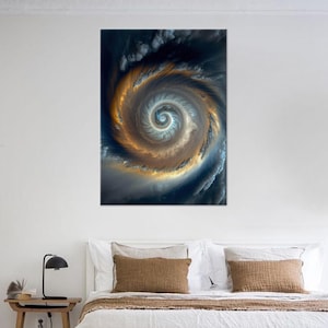 Cosmic Storm Canvas Art: Abstract Vortex, Mystical Sky Swirl