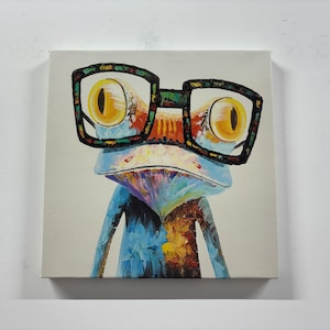 Rainbow Frog Canvas Art: Fun Animal Wall Decor