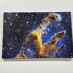 Leinwand, Säulen der Schöpfung Druck, NASA James Webb Weltraumteleskop Wandkunst, Weltraum Wanddekor, Nachtlandschaft Poster, Himmelblick Wanddekor,