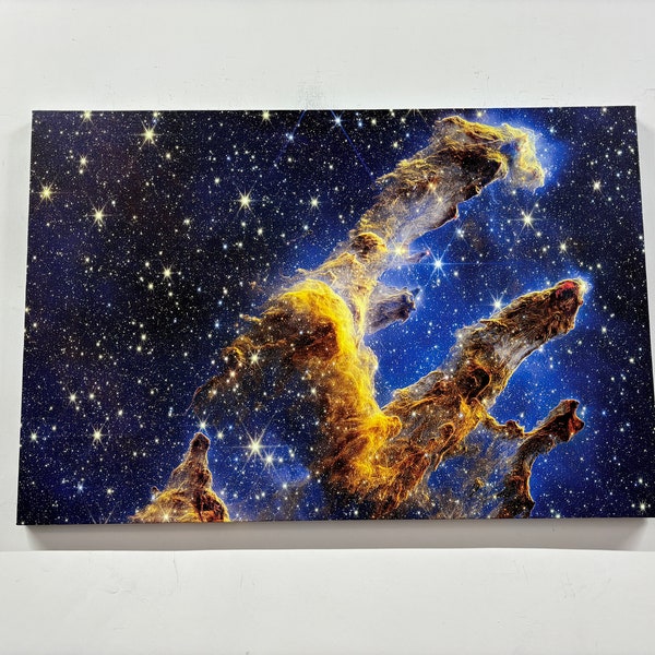 Canvas, Pillars Of Creation Print, NASA James Webb Space Telescope Wall Art, Space Wall Decor, Night Landscape Poster, Sky View Wall Decor,