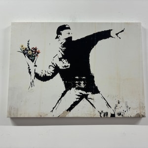 Banksy Flower Thrower 3d - Etsy Banksy Flower Thrower 3d - Etsy