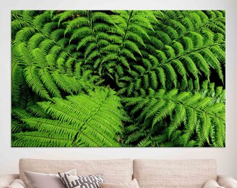 Green Fern Leaf Canvas Art: Botanical Forest Print