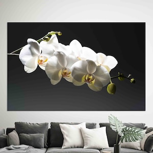 Flowers Wall Art, Orchid Wall Decor, Flower Lover Gift, Trendy Wall Art, Saloon Decor, Luxury Wall Decor, Canvas Wall Art, Personalized Gift