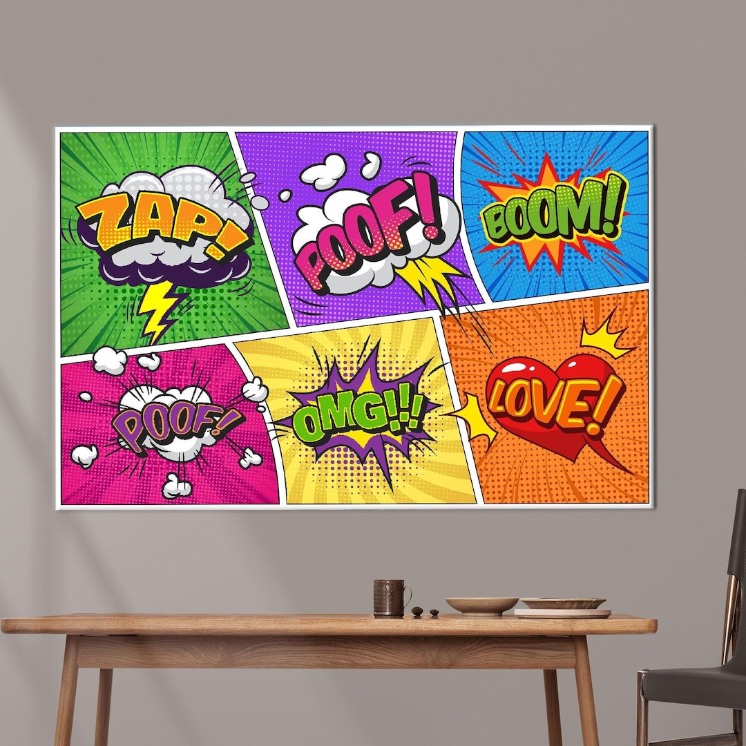 Comic Book Pop Art Canvas Print: Modern Wall Decor - Etsy