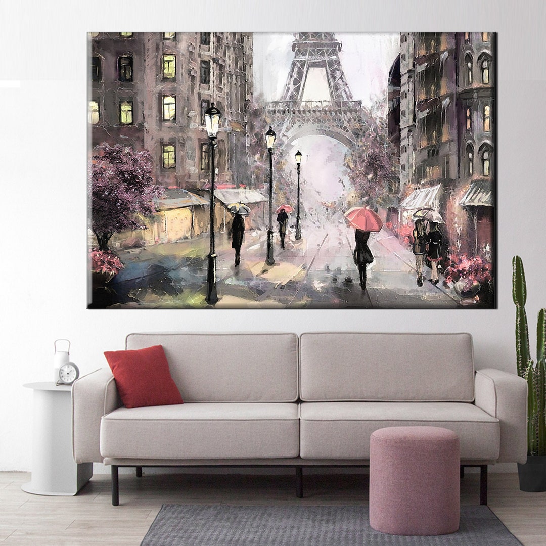 Paris Oil Painting Canvas Art, Paris Print, Paris Wall Art, Paris