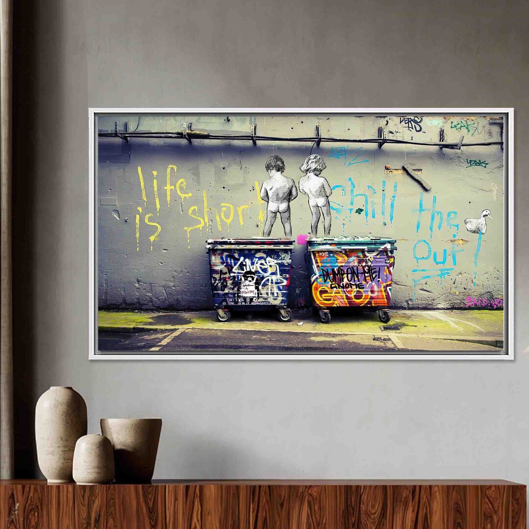 Life is Short Wall Art Banksy Life is Short Canvas Wall Art Etsy