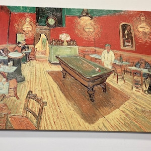 Die Nacht Cafe von Van Gogh, Vincent Van Gogh Wandkunst, Billardtisch Wanddekor, Van Gogh Cafe Dekor, Van Gogh Kunstwerk, Leinwand Wandkunst,