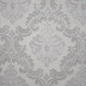 Damast Tapete, Glitzer Tapete, Graue Tapete, Silber Tapete, Luxus Tapete, Trendige Tapete, Wohnzimmer Tapete, Damast Kunst