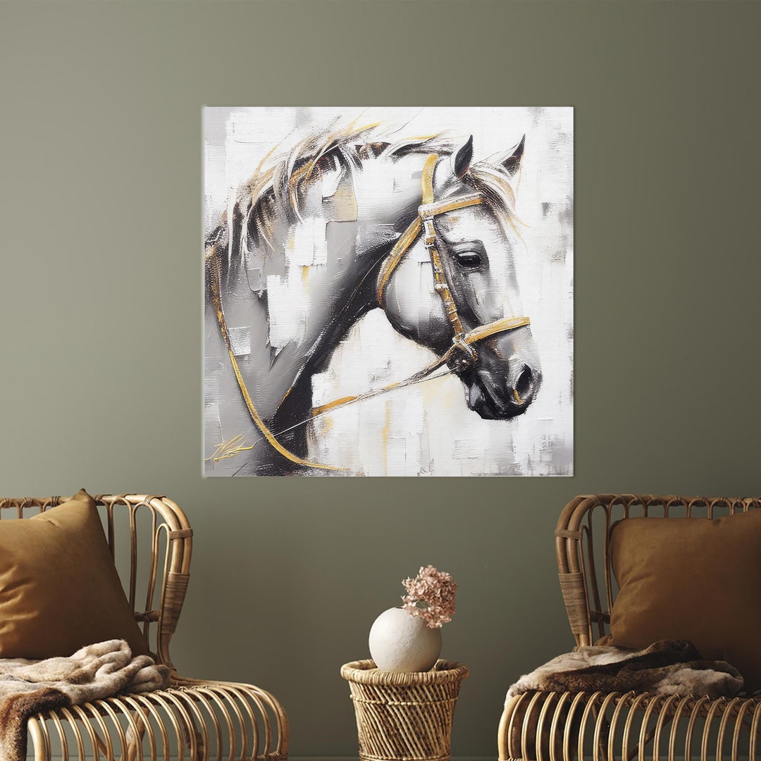 Abstract Horse Canvas Art: Modern Wall Decor, Horse Lover Gift - Etsy
