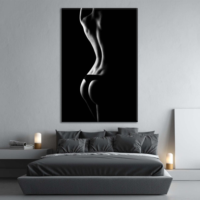 Sexy Wall Print, Female Print, Erotic Nudity Wall Art, Erotic Nude Art, Sexy Girl Body Decor, Woman Silhouette, Erotic Canvas, Mature Single Panel