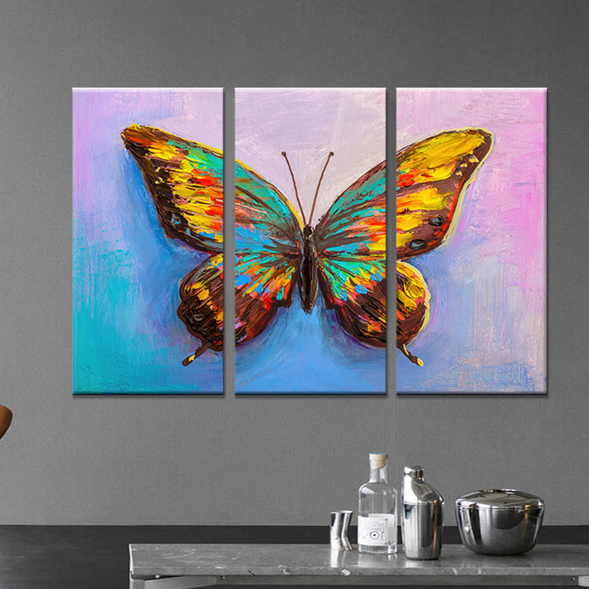 Butterfly Canvas Wall Art: Colorful Abstract Home Decor - Etsy