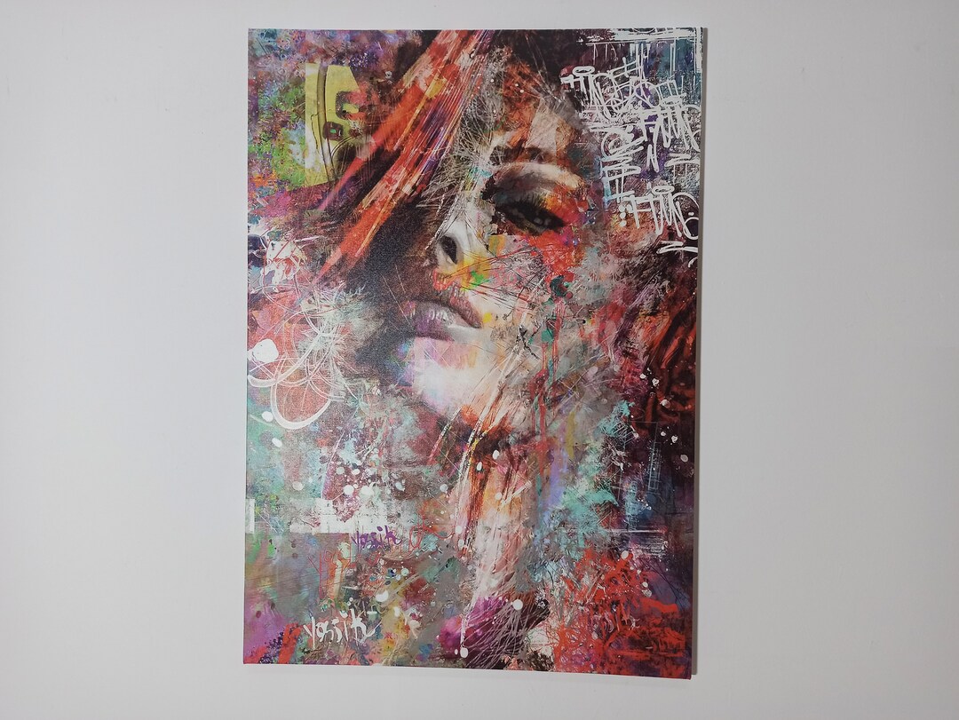 Colorful Woman Wall Art, Abstract Woman Canvas, Nordic Girl Poster