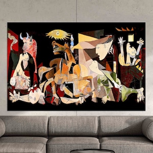Guernica - Stampa su tela di Picasso - Dipinto astratto moderno su tela - Grande decorazione da parete