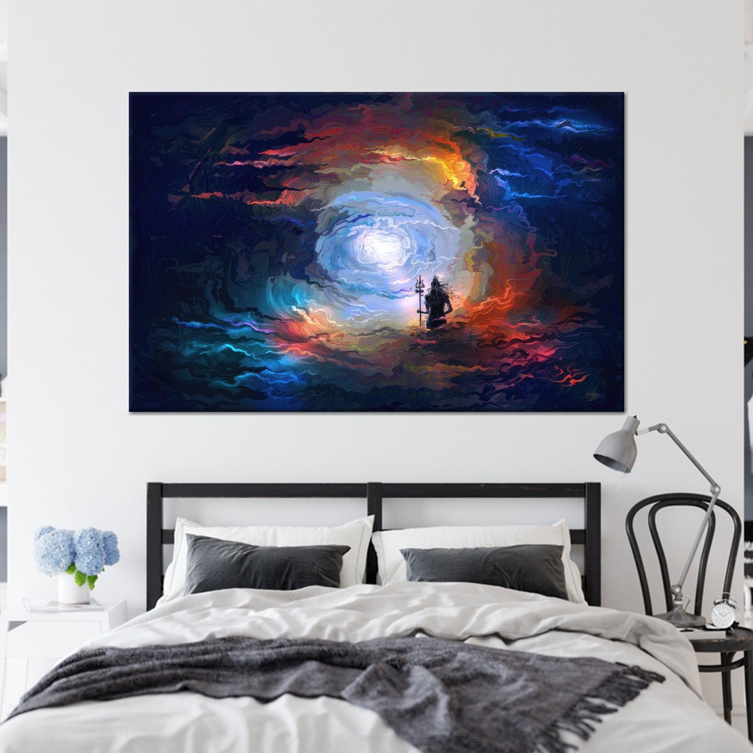 Lord Wall Art, Abstract Wall Decor, Hinduism Canvas, Shiva Wall Art, Canvas Wall Art, Modern ...