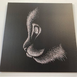 Abstract Cat Canvas Wall Art: Modern Black Decor