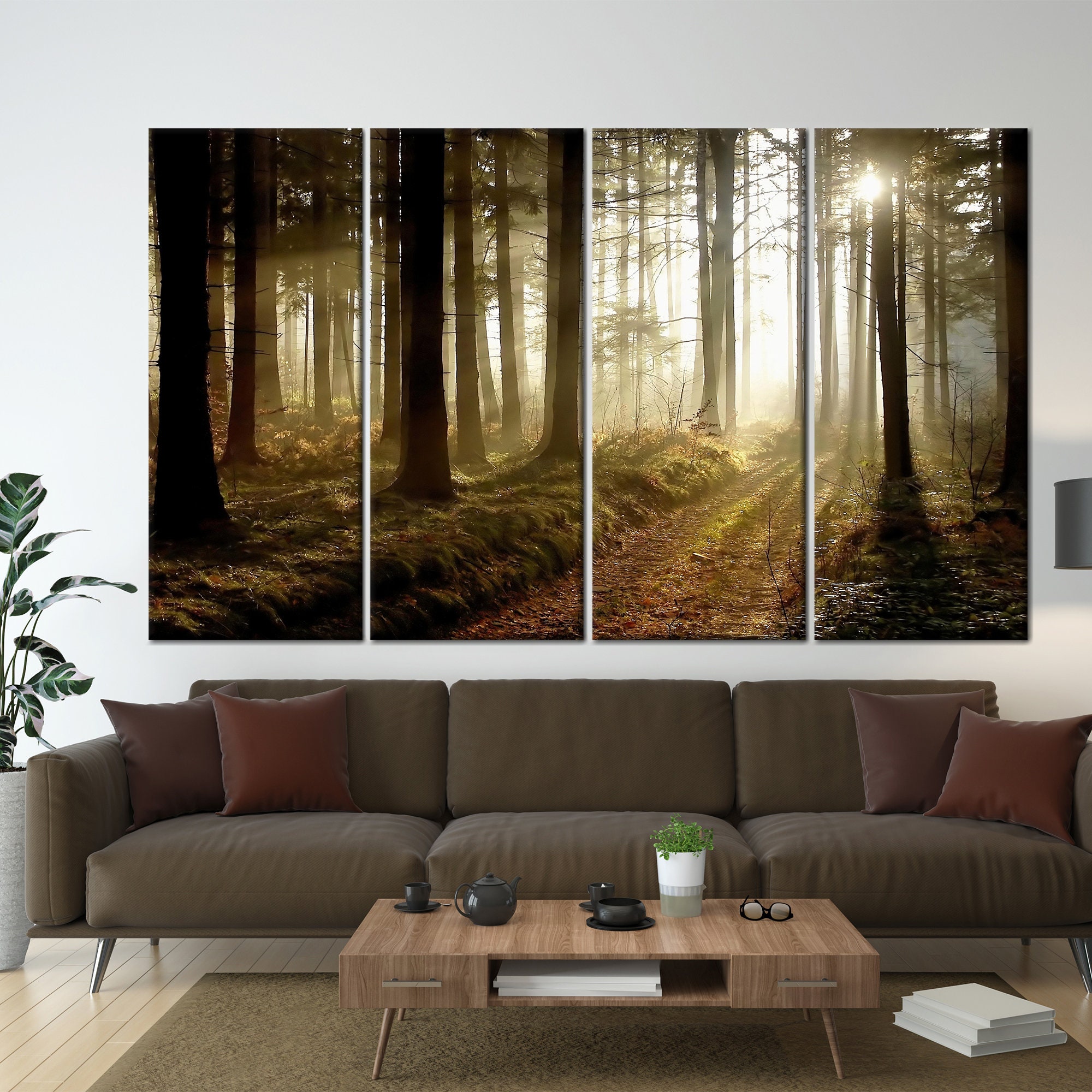 Sunset Forest Path Canvas Print: Nature Wall Art Decor - Etsy