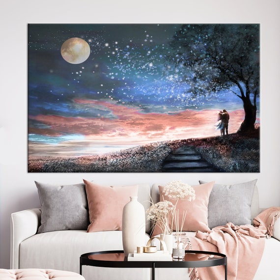 Romantic Couple Wall Art Lovely Wall Art Couple Painting Etsy