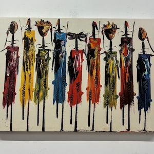 Arte mural africano abstracto, impresión en lienzo masai, pintura africana colorida, decoración de pared africana, arte africano, tríptico africano, arte en lienzo grande