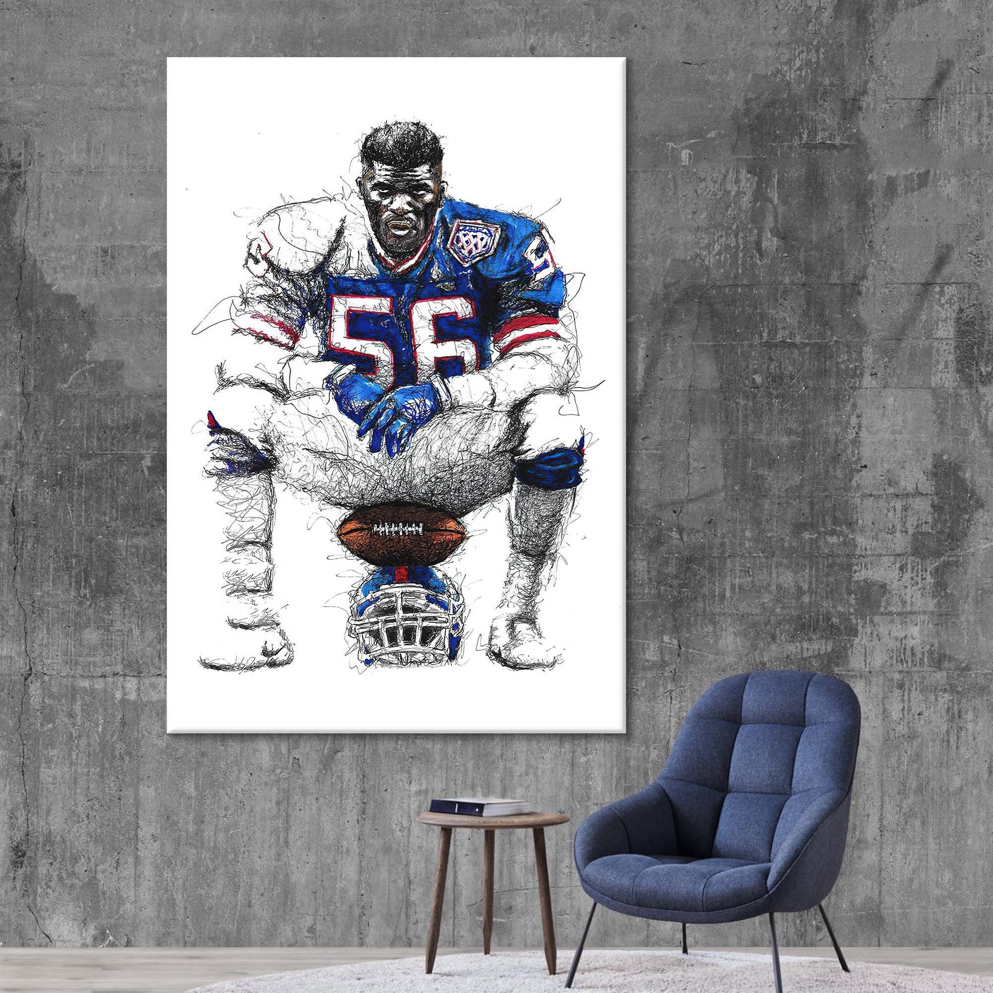 Lawrence Taylor Football Canvas Poster Bedroom Decor Sports Landscape  Office Room Decor Gift Unframe: 16x24inch(40x60cm)