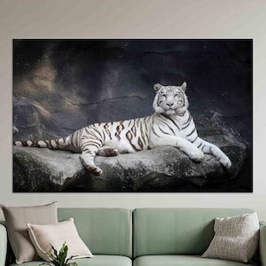White Tiger Canvas Print: Modern Farmhouse Wall Art