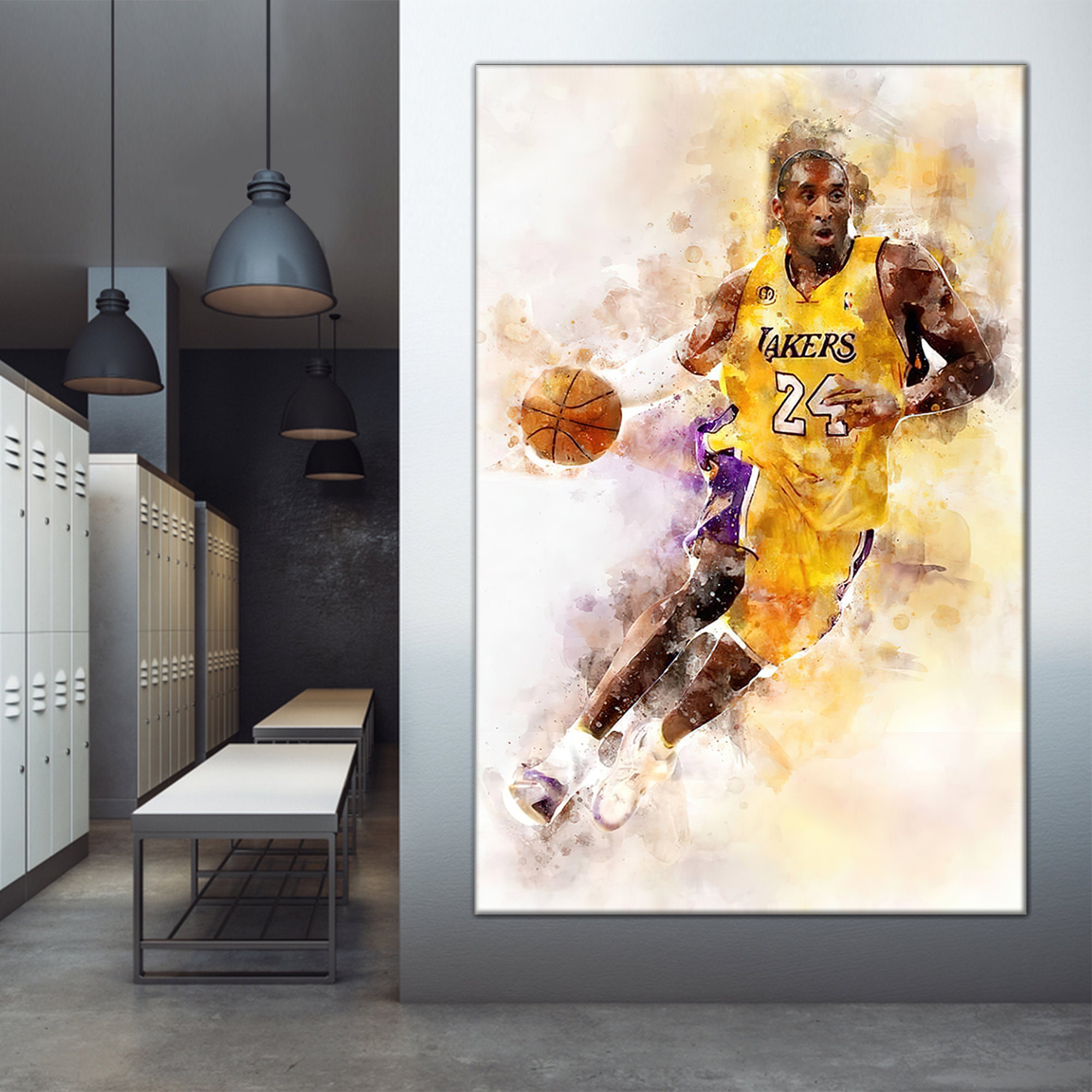 Kobe Bryant Canvas Kobe Bryant Wall Art Kobe Canvas Art Los Etsy