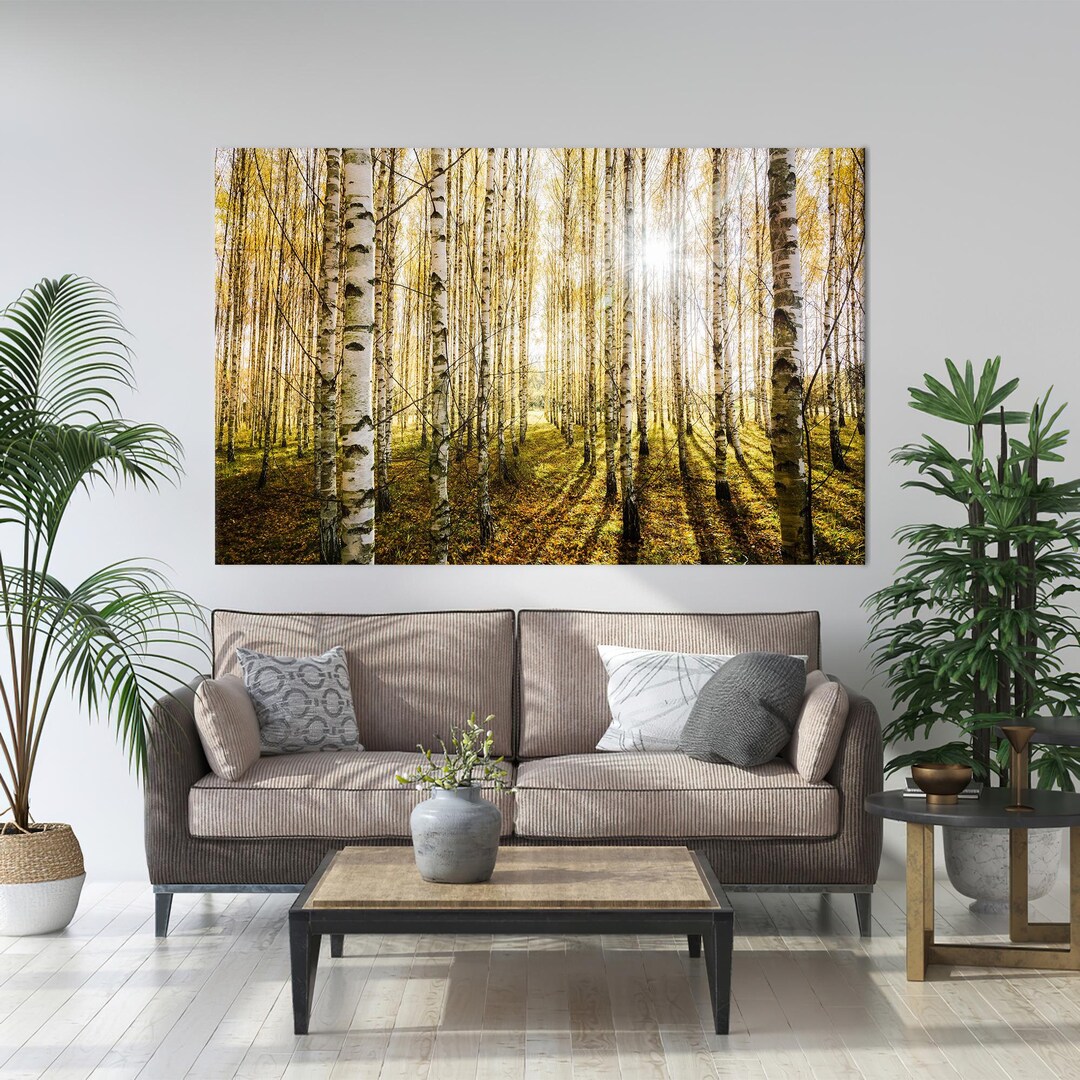 Birch Tree Forest Canvas Print: Modern Landscape Wall Art - Etsy
