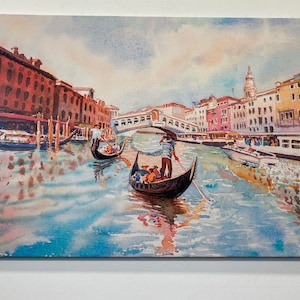 Venedig Wandkunst, Ölgemälde, Landschaftsbild, Italien Wand-Dekor, Wand Kunst Leinwand, Venedig Stadtansicht, Grand Canvas, Venedig Druck,
