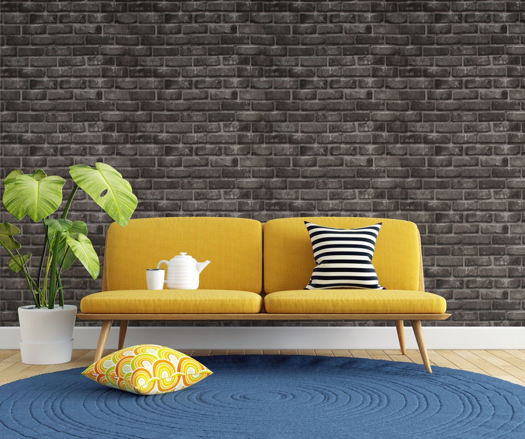 Black Brick Wallpaper, Brick Wallpaper, Black Wallpaper, Loft Wallpaper