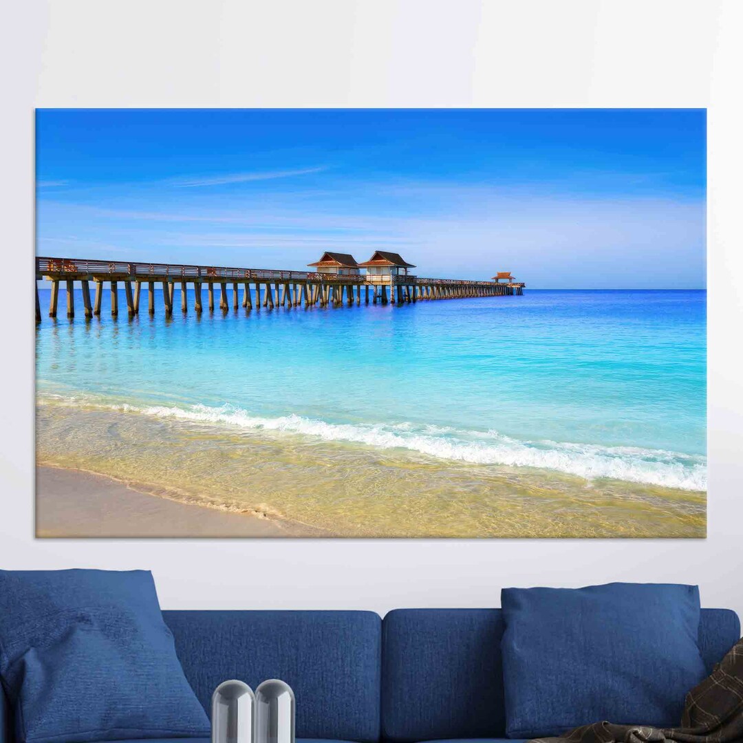Naples Pier, Coastal Wall Art, Tropical Wall Decor, Florida Wall Art