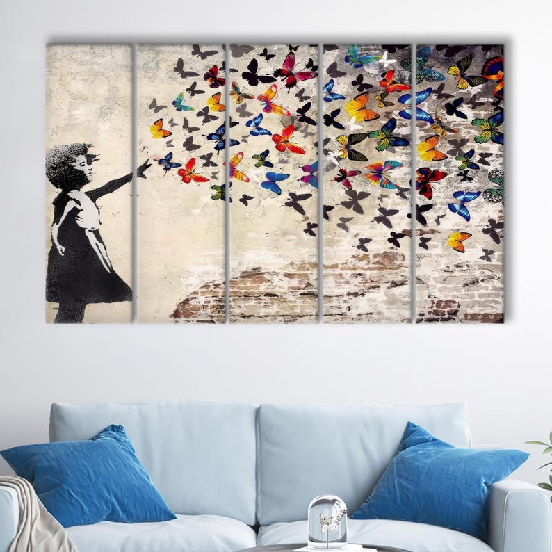 Banksy street art Graffiti Balloon Girl Canvas Print - There is Hope 24 x 16 eBa