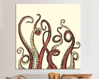 Octopus Tentacle Canvas Art: Abstract Trendy Wall Decor
