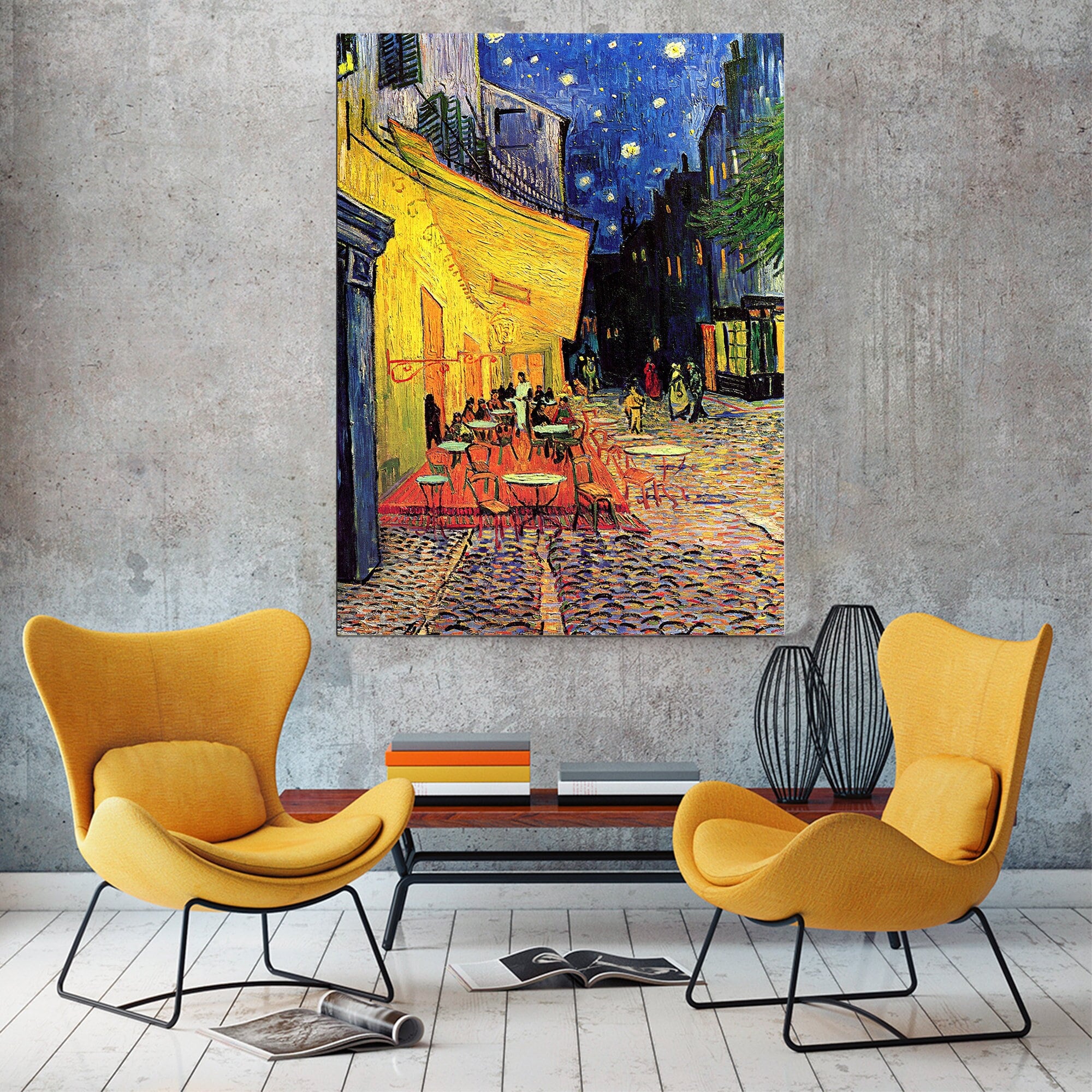 Discover Cafe Terrace Night Canvas Wall Art