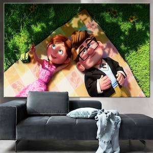 Up Movie Canvas: Carl and Ellie Love Story Wall Art