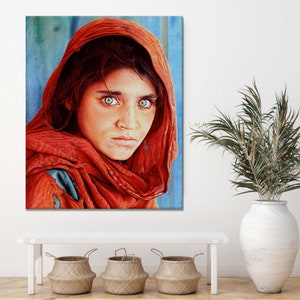 Girl Wall Decor, Afghan Woman Art, Innocence Wall Art, Canvas Decor, Fine Art, Exhibition Wall Art, Beatifull Eyes Girl, Large Wall Decor