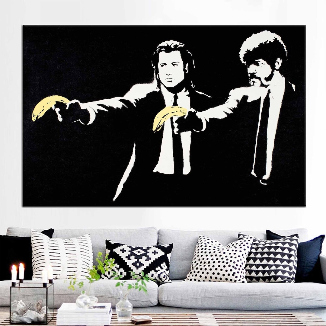 Banksy Banana Art, Modern Wall Art, Banksy Art, Graffiti Wall Art