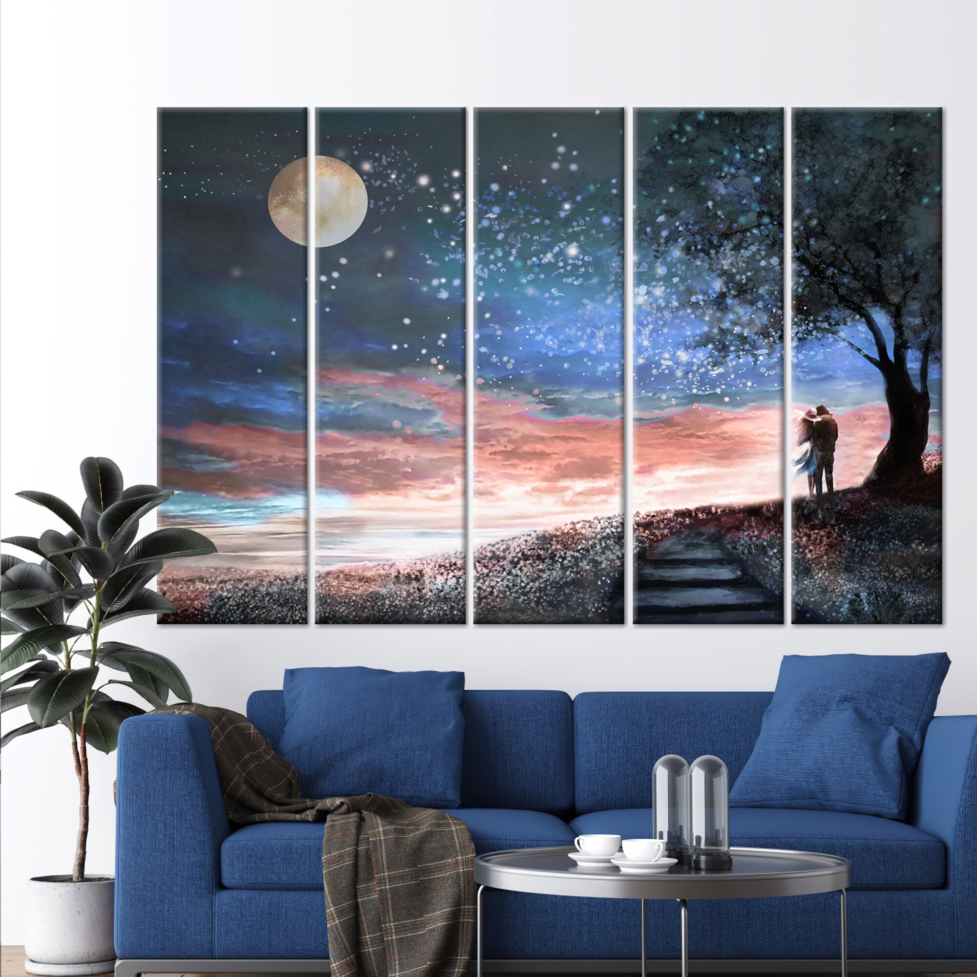 Romantic Couple Wall Art Lovely Wall Art Couple Painting Etsy